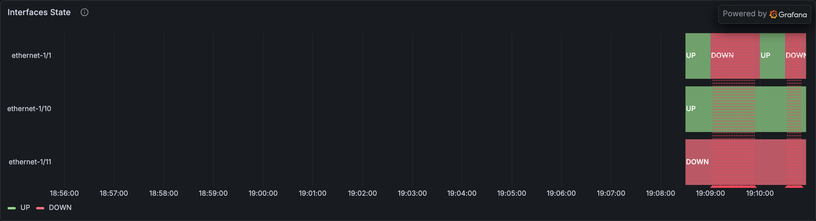 Interfaces State — srl1 during a cascade